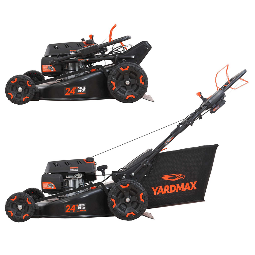YG4761 24 in. 201cc Electric Start SELECT PACE 6 Speed CVT High Wheel RWD 3-in-1 Gas Walk Behind Self Propelled Lawn Mower