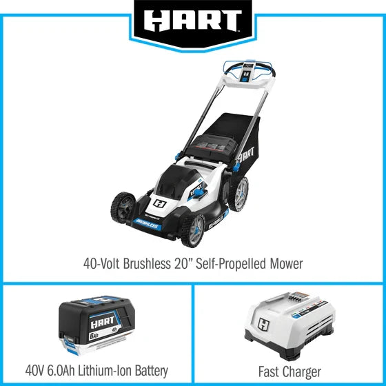 HART Tools 40V 20" Brushless Self-Propelled Electric LownMower