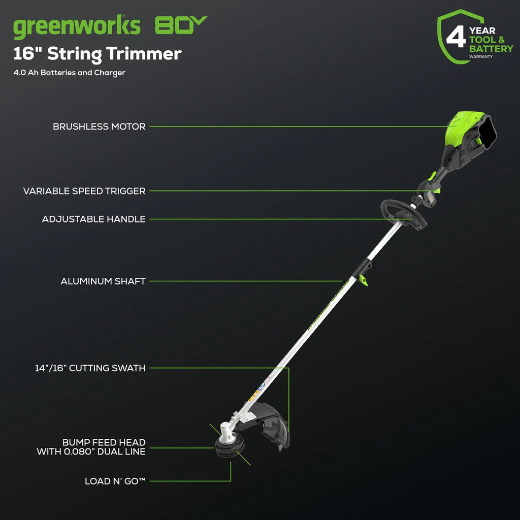 Greenworks 80V 21" Cordless Battery Brushless Self-Propelled Mower 3pc Combo Kit