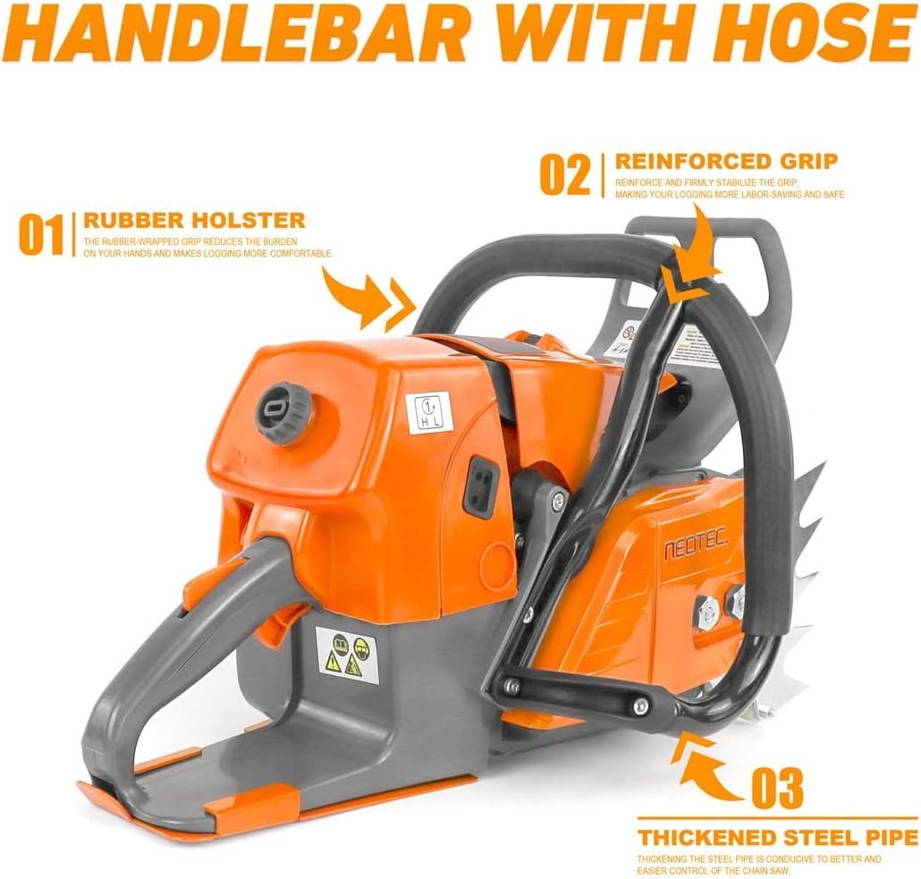 NEO-TEC Chainsaw NS892V 92CC Gas Chain Saw Fit 24/28/36/42 Inch Bar, For Big Wood Cutting, All Parts Fit MS660 066 G660 Chainsaws Without Bar