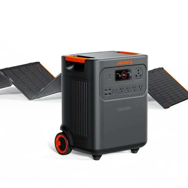 Jackery HomePower 3600 Plus Portable Power Station with 2x 200W Solar Panels, 3600W AC Output, 3584Wh LFP Solar Generator, Expandable up to 21kWh, Essential Home Backup for Home Use, Emergencies, RV