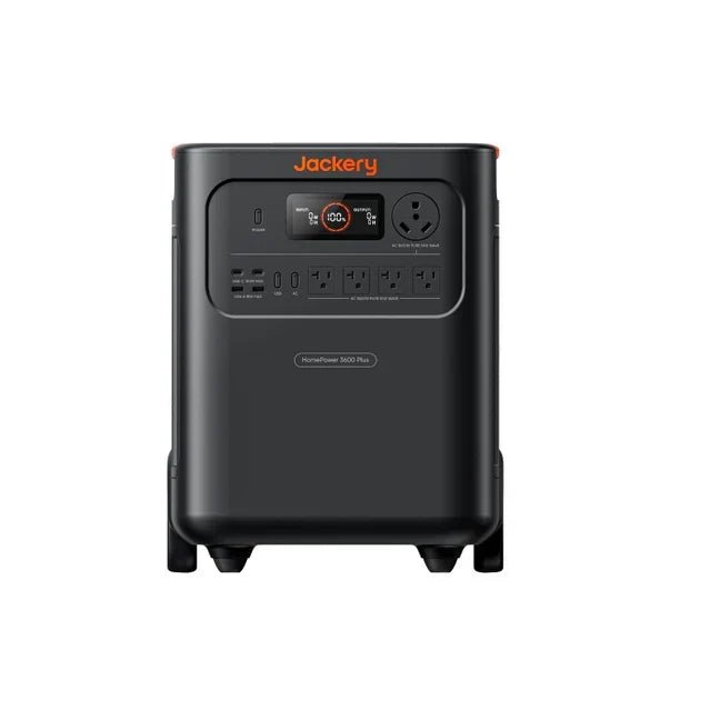Jackery HomePower 3600 Plus Portable Power Station with 2x 200W Solar Panels, 3600W AC Output, 3584Wh LFP Solar Generator, Expandable up to 21kWh, Essential Home Backup for Home Use, Emergencies, RV