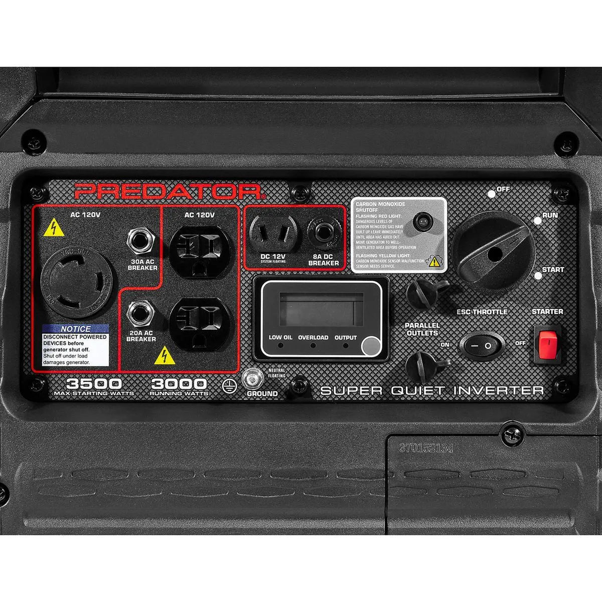 PREDATOR 3500 Watt SUPER QUIET Inverter Generator with CO SECURE Technology