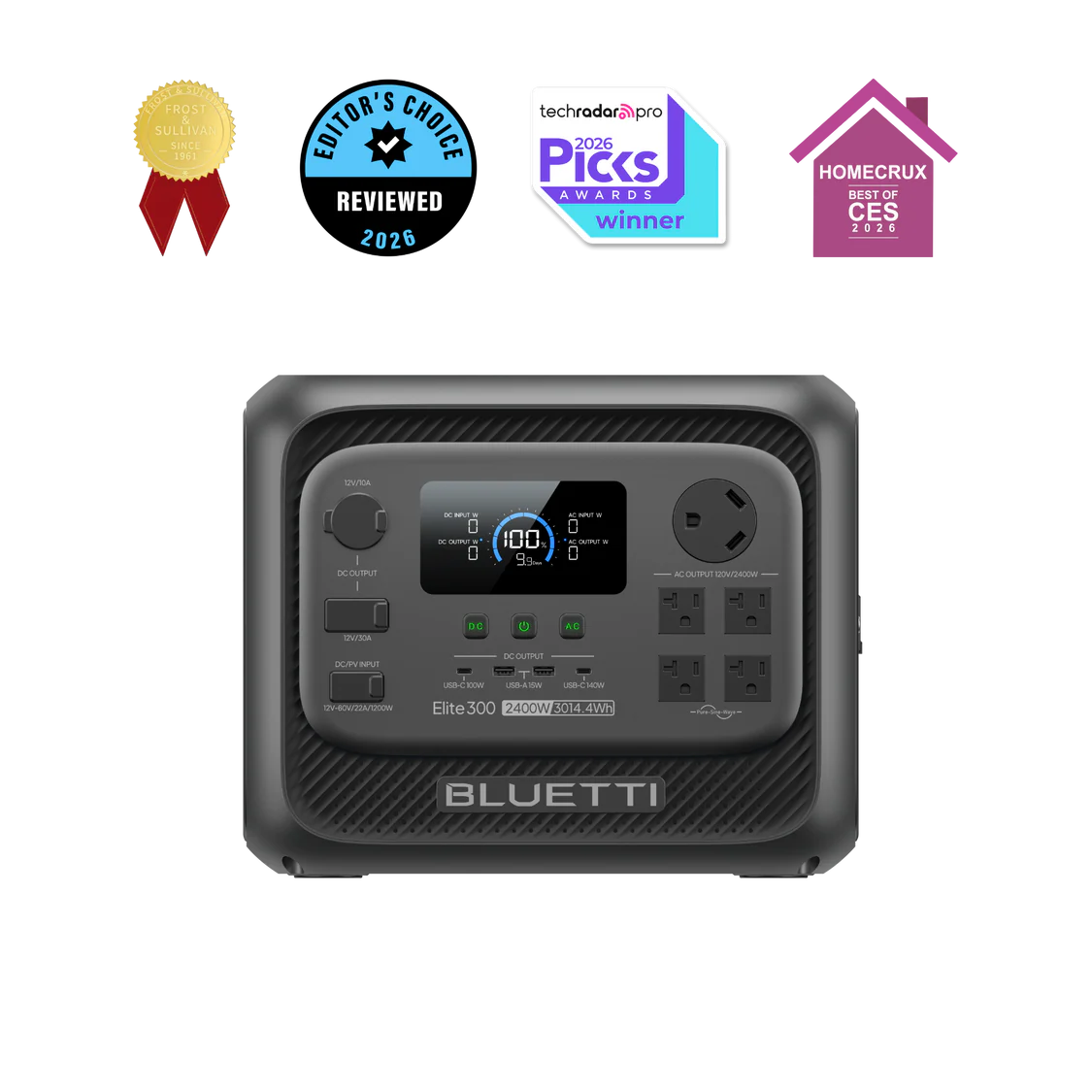 BLUETTI Elite 300 Portable Power Station | 3,014Wh, 2,400W