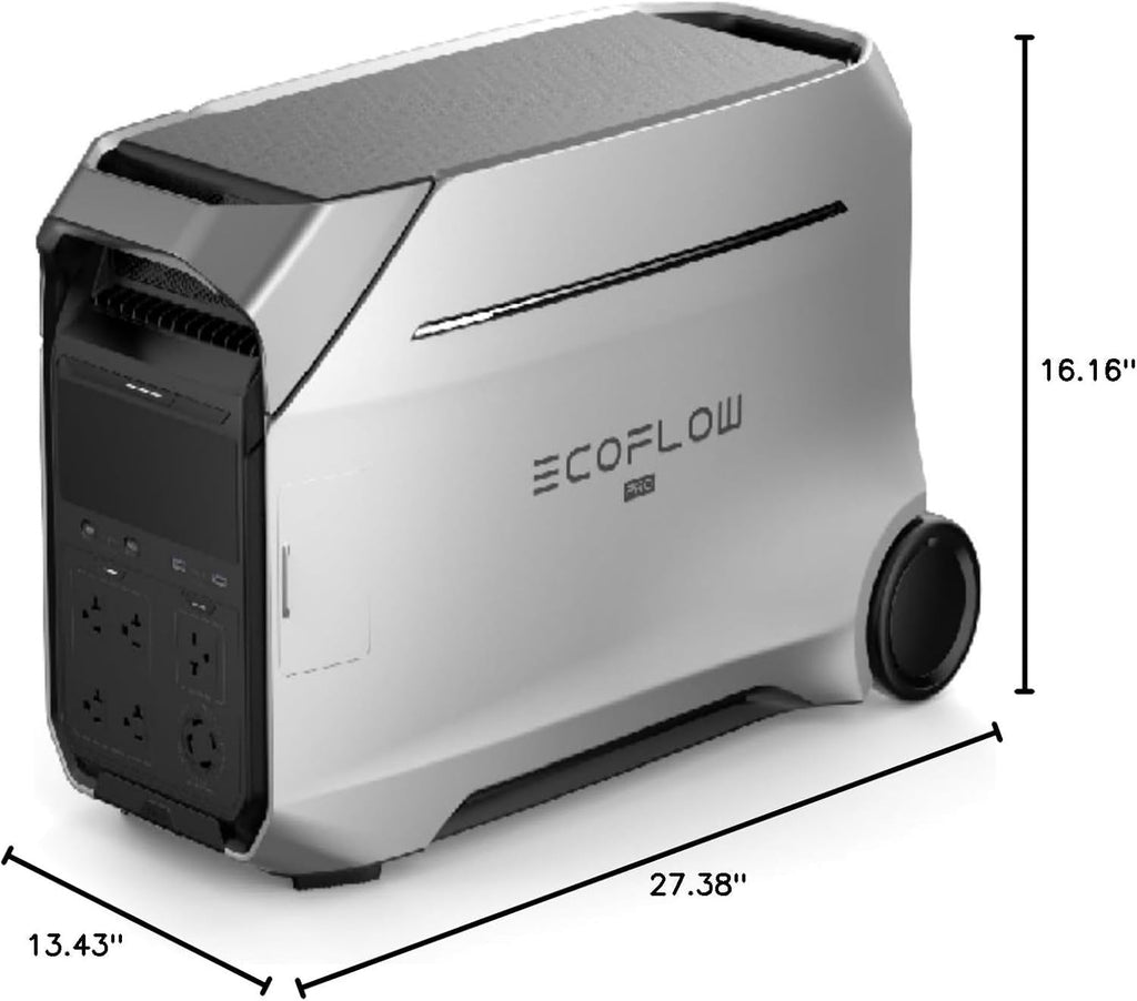 EcoFlow DELTA Pro 3 Portable Power Station with 4000W Output, 120/240V Split-Phase, LFP Battery, and X-Stream Fast Charging