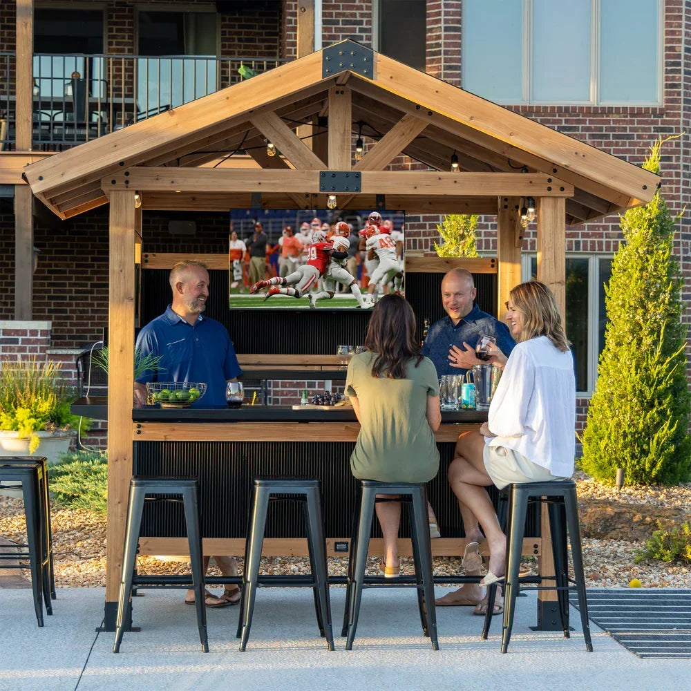 Backyard Discovery 9X6 Palisade Cedar & Steel Outdoor Bar