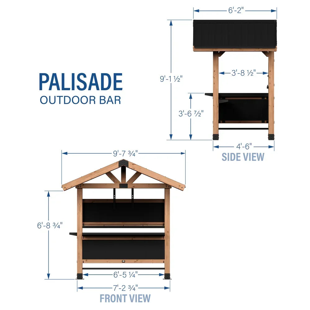Backyard Discovery 9X6 Palisade Cedar & Steel Outdoor Bar