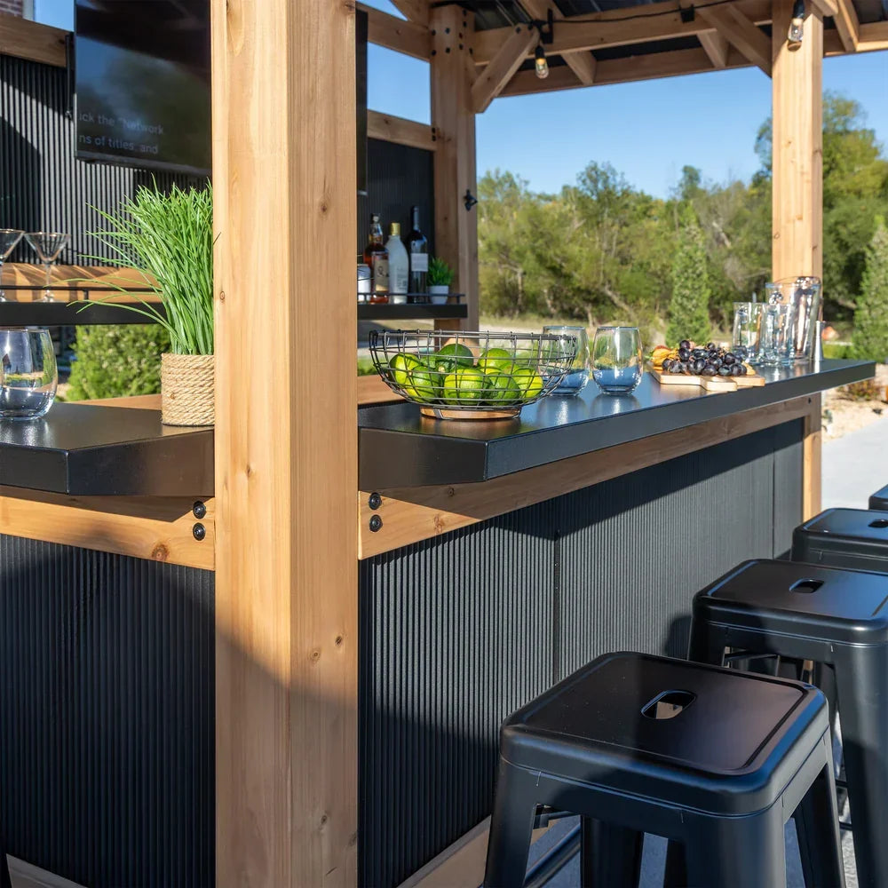 Backyard Discovery 9X6 Palisade Cedar & Steel Outdoor Bar