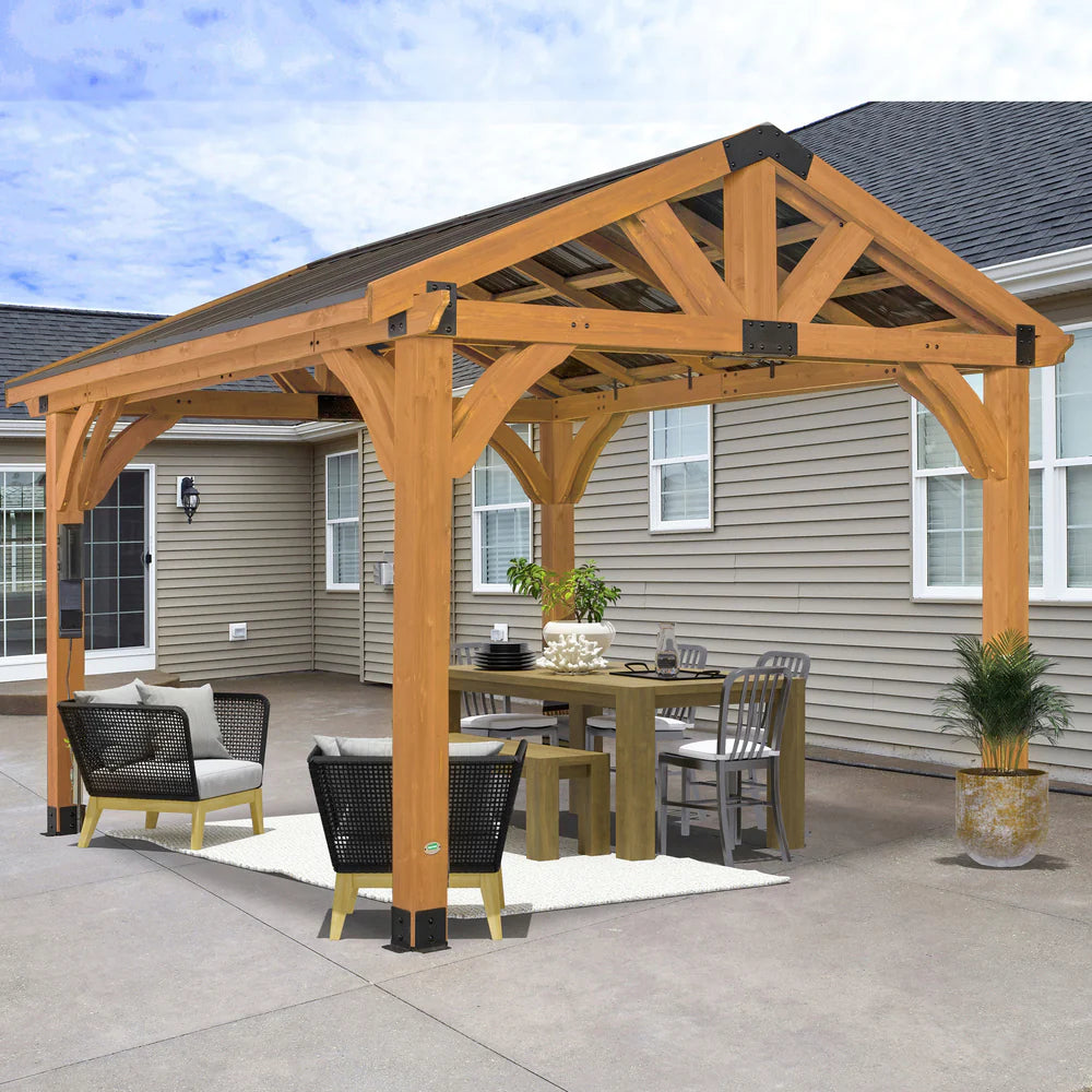 Backyard Discovery Arlington 12x12 Gazebo with Electric - Lt Brown