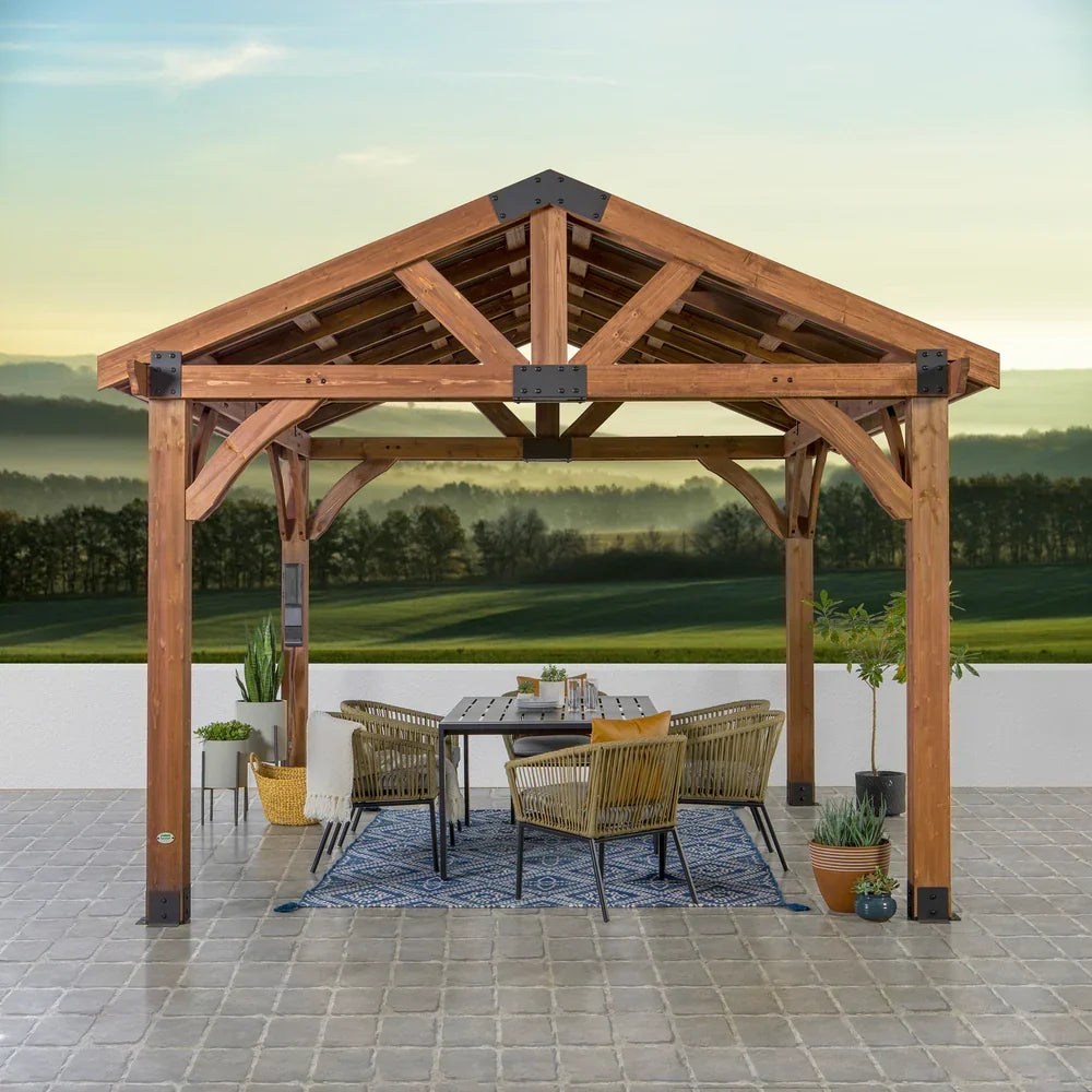 Backyard Discovery Arlington 12x12 Gazebo with Electric - Lt Brown