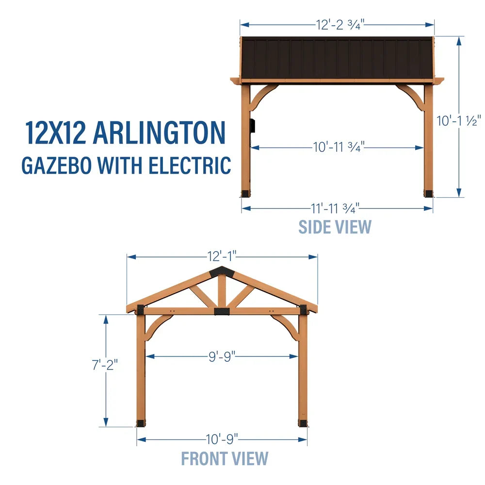 Backyard Discovery Arlington 12x12 Gazebo with Electric - Lt Brown