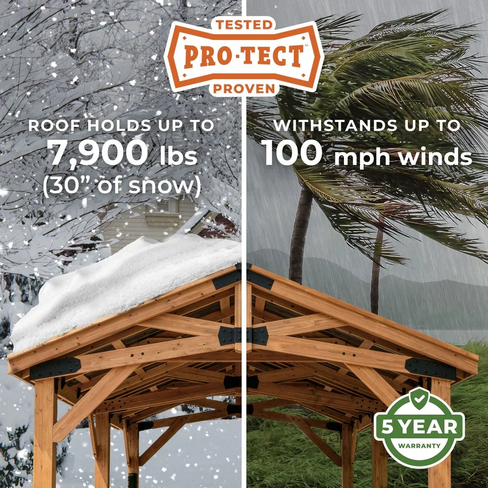 Backyard Discovery Arlington 12x12 Gazebo with Electric - Lt Brown