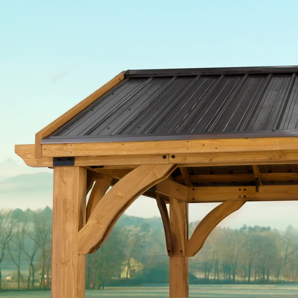 Backyard Discovery Arlington 12x12 Gazebo with Electric - Lt Brown