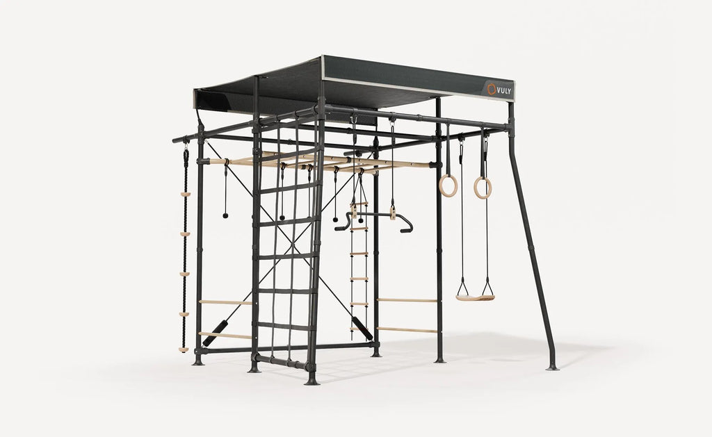 Vuly Small Quest 2.1 Monkey Bars with Instant-Dry Mesh and Shade Roof