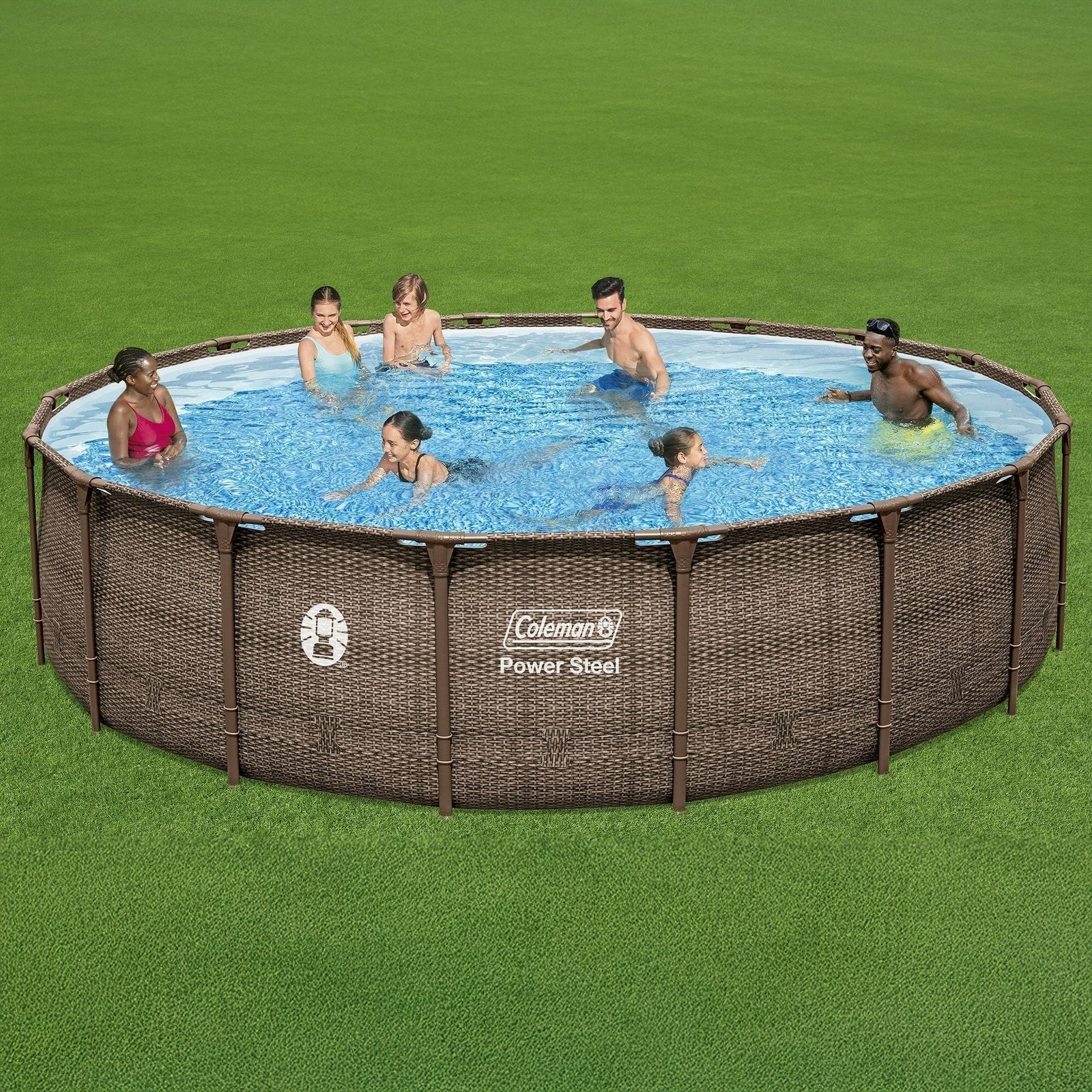 Coleman Power Steel 18 ft. x 48 in. Round Metal Frame Above Ground Pool Set