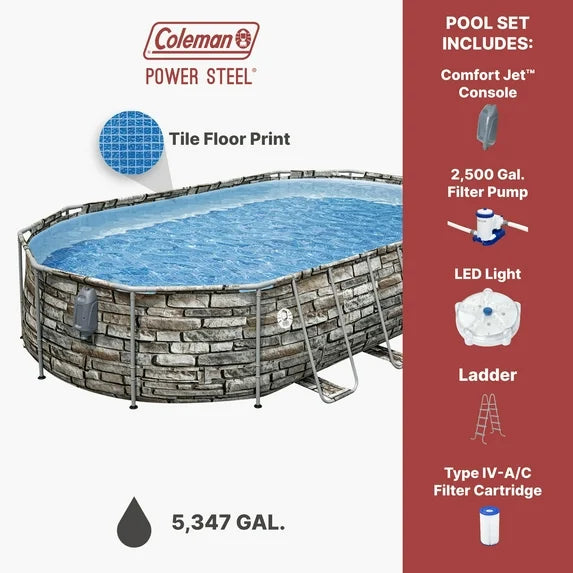 Coleman Power Steel 16' x 10' x 42" Oval Above Ground Pool Set