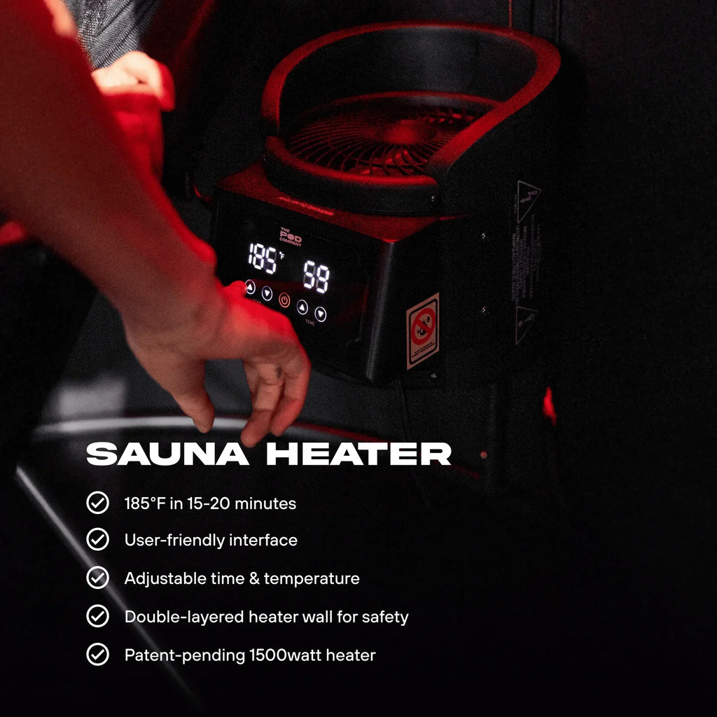 The Pod Company Sauna Pod 2.0 Portable 185°F Dry Heat Sauna with Natural Cotton and Red Light