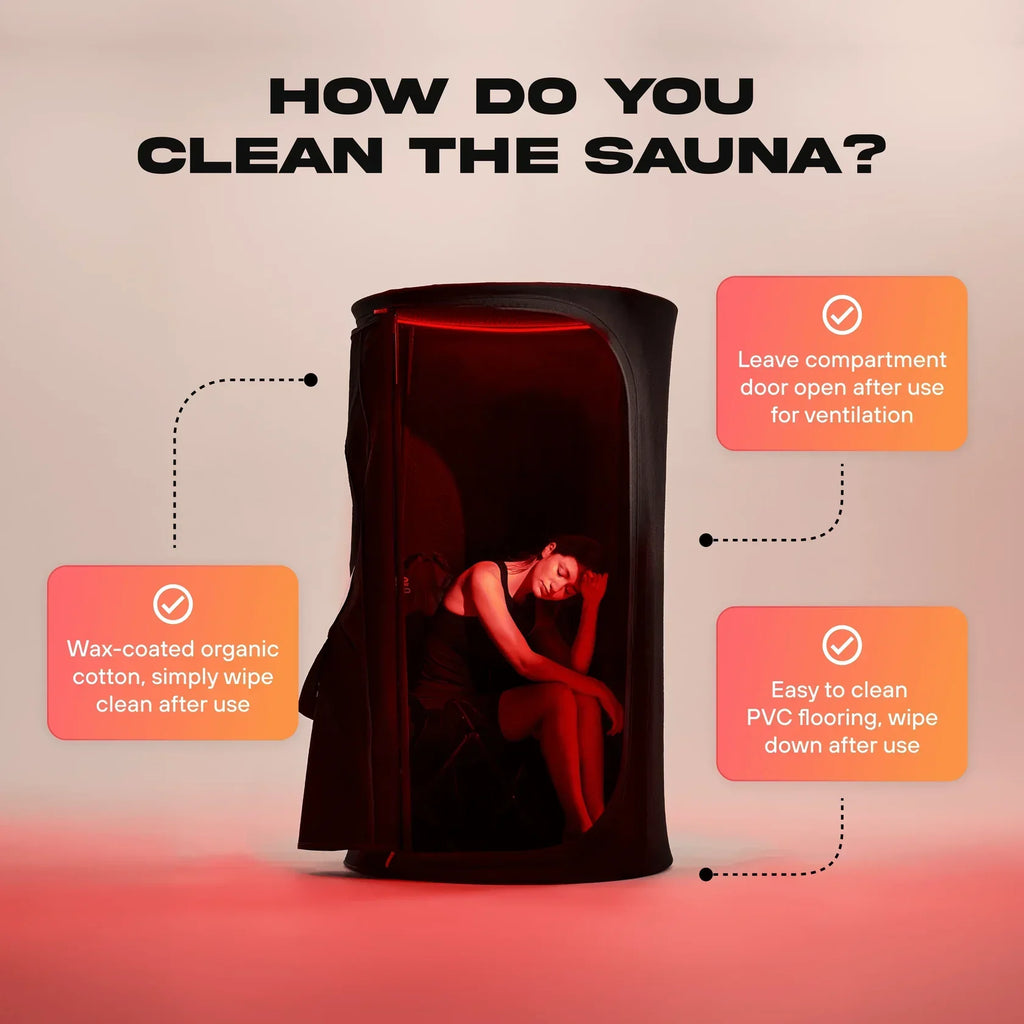 The Pod Company Sauna Pod 2.0 Portable 185°F Dry Heat Sauna with Natural Cotton and Red Light