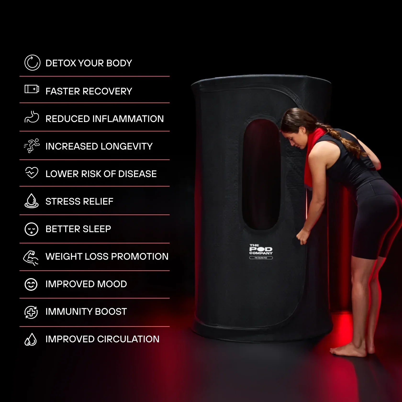 The Pod Company Sauna Pod 2.0 Portable 185°F Dry Heat Sauna with Natural Cotton and Red Light