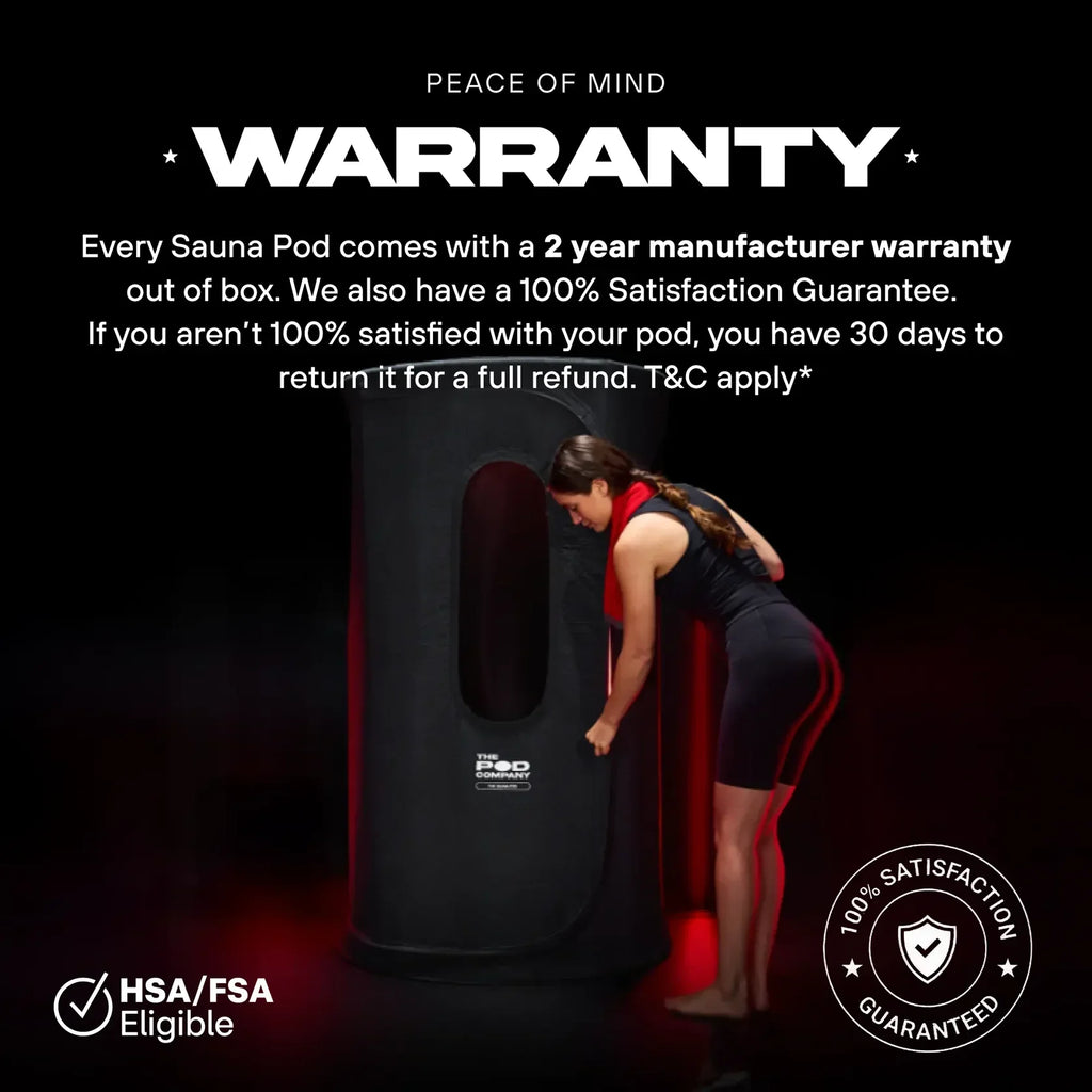 The Pod Company Sauna Pod 2.0 Portable 185°F Dry Heat Sauna with Natural Cotton and Red Light