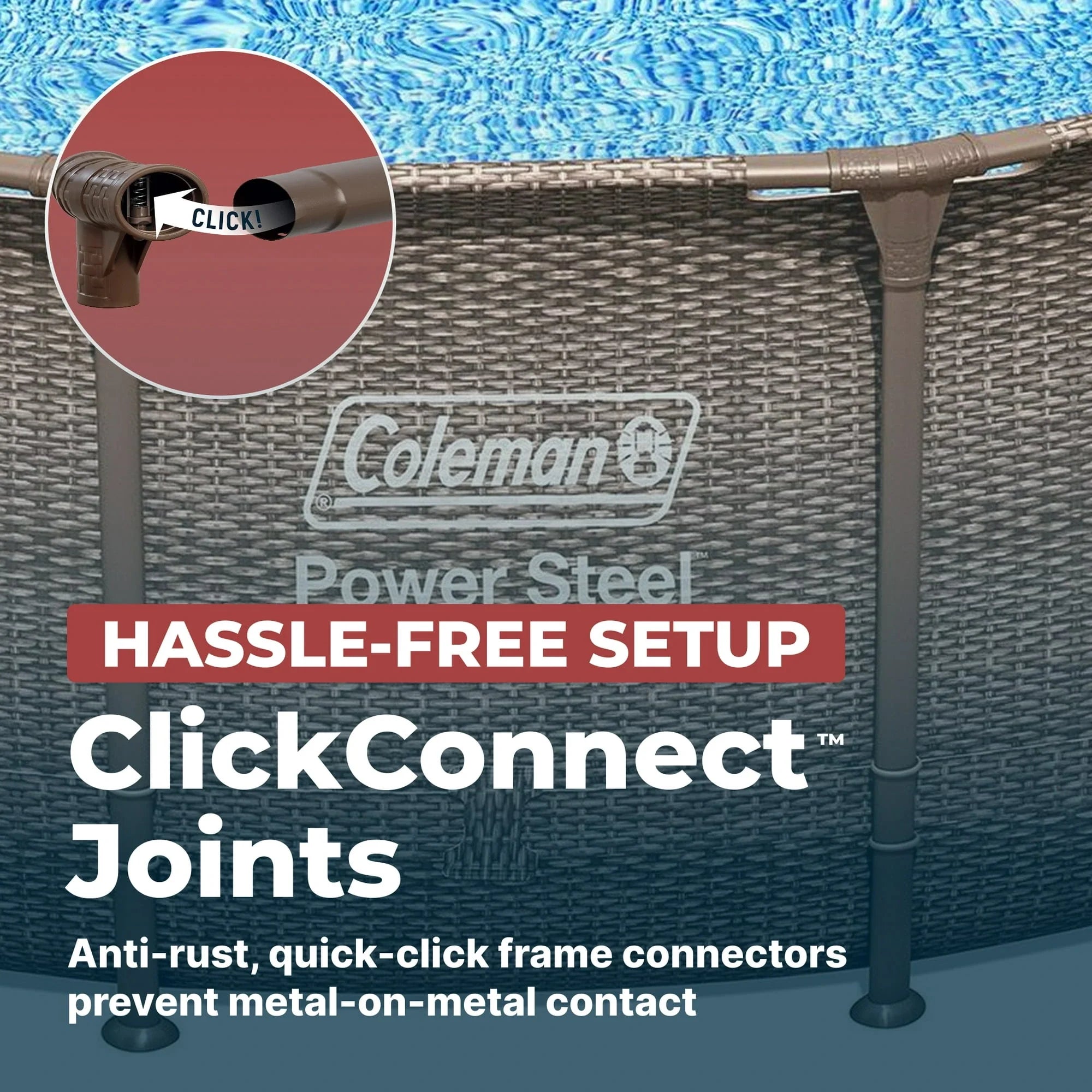 Coleman Power Steel 18 ft. x 48 in. Round Metal Frame Above Ground Pool Set