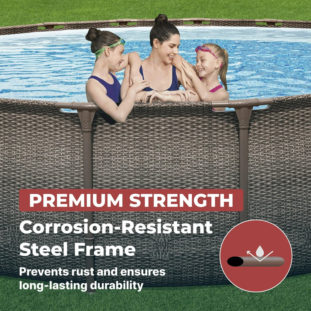 Coleman Power Steel 18 ft. x 48 in. Round Metal Frame Above Ground Pool Set