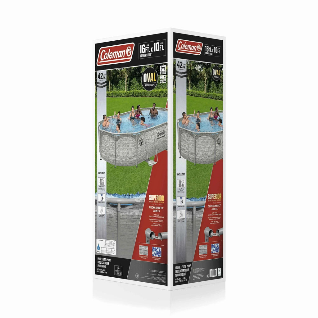 Coleman Power Steel 16' x 10' x 42" Oval Above Ground Pool Set