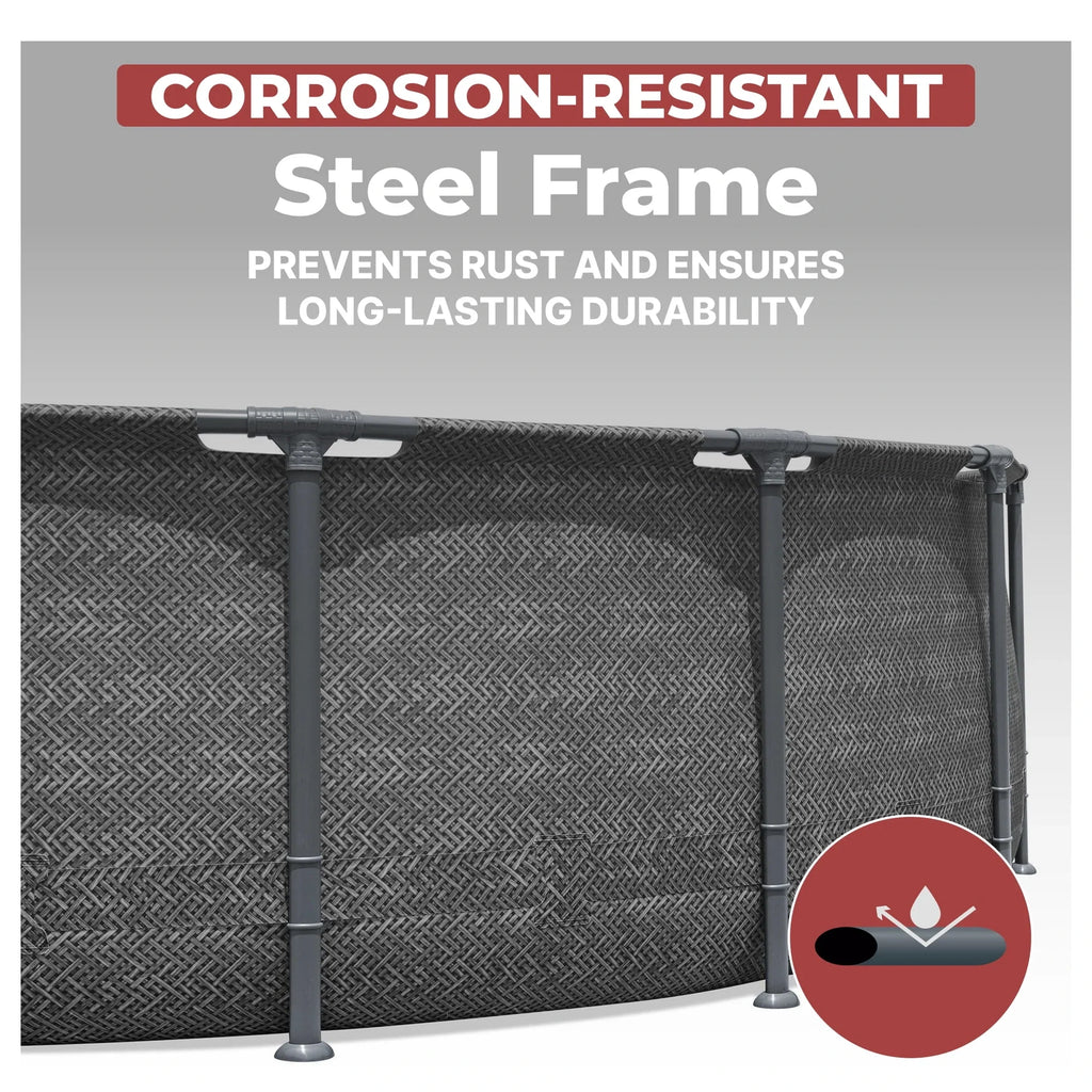Coleman Power Steel 16 ft. x 42 in. Round Metal Frame Above Ground Pool Set