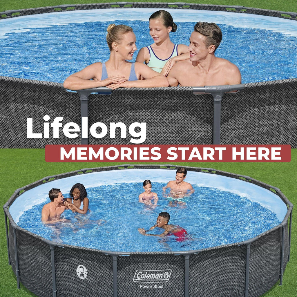 Coleman Power Steel 16 ft. x 42 in. Round Metal Frame Above Ground Pool Set