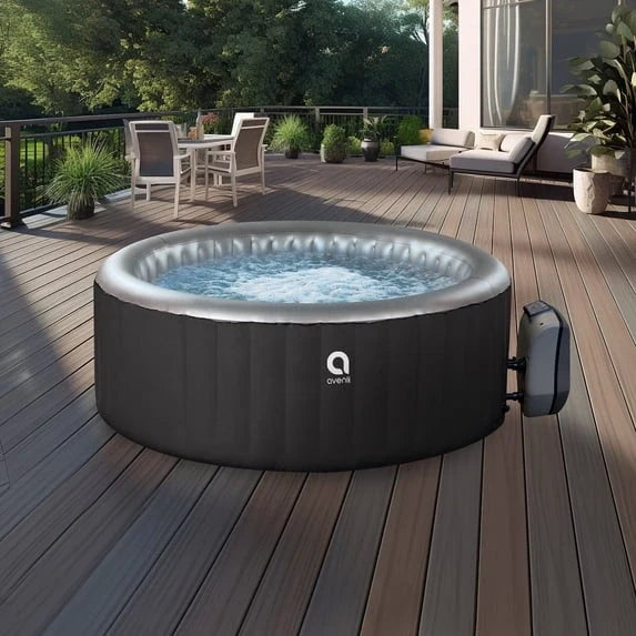 Avenli Oasis 2-3 Person Inflatable Hot Tub Spa + Cover, Rapid Heating up to 104°F, 105 Water Jets, 181 gal Capacity