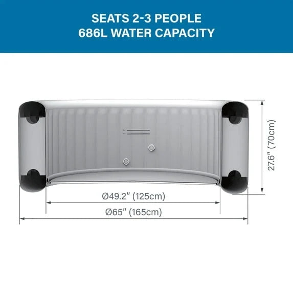 Avenli Oasis 2-3 Person Inflatable Hot Tub Spa + Cover, Rapid Heating up to 104°F, 105 Water Jets, 181 gal Capacity