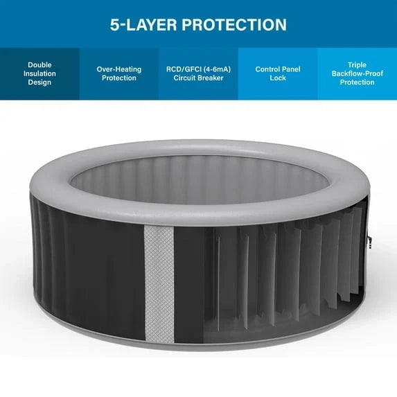 Avenli Oasis 2-3 Person Inflatable Hot Tub Spa + Cover, Rapid Heating up to 104°F, 105 Water Jets, 181 gal Capacity