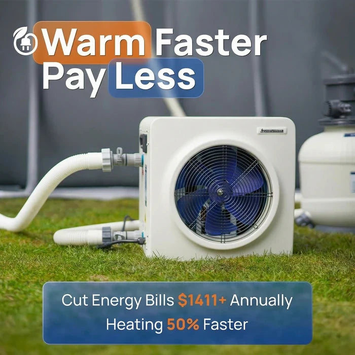 AQUASTRONG MINI Heat Pumps, Up to 18,000 BTU Inverter, for Pools up to 6,500 Gallons, 115V