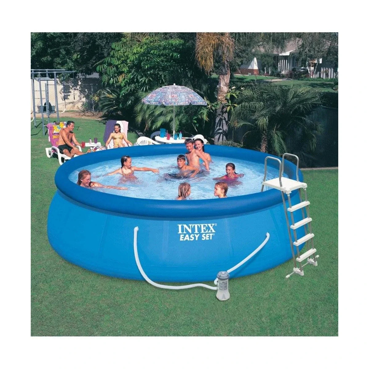 Intex 15ft x 48in Easy Swimming Pool Kit w/ 1000 GPH GFCI Filter Pump 26167EH