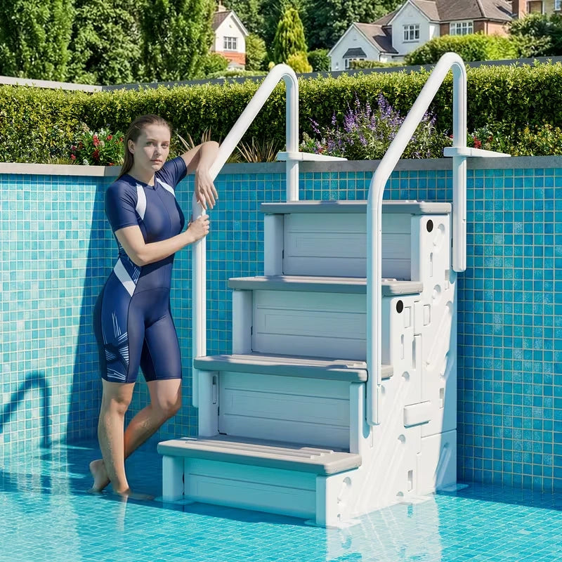 BETISEF Pool Ladder Above Ground, Heavy Duty 4Step Pool Ladder with Dual Handrails and Nonslip Steps, 500 LBS Load Capacity, for 46-58 Inch