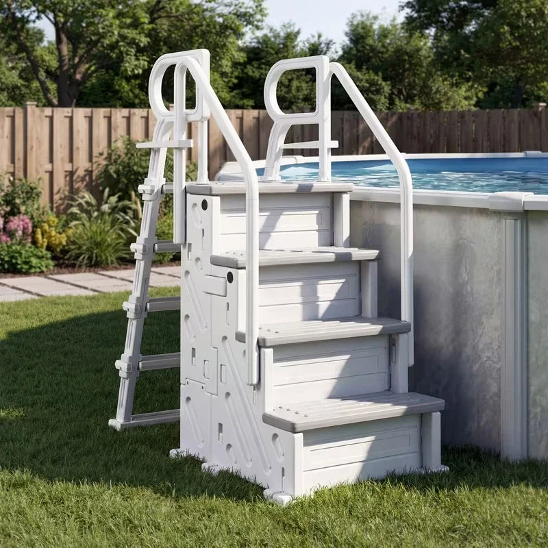 BETISEF Pool Ladder Above Ground, Heavy Duty 4Step Pool Ladder with Dual Handrails and Nonslip Steps, 500 LBS Load Capacity, for 46-58 Inch