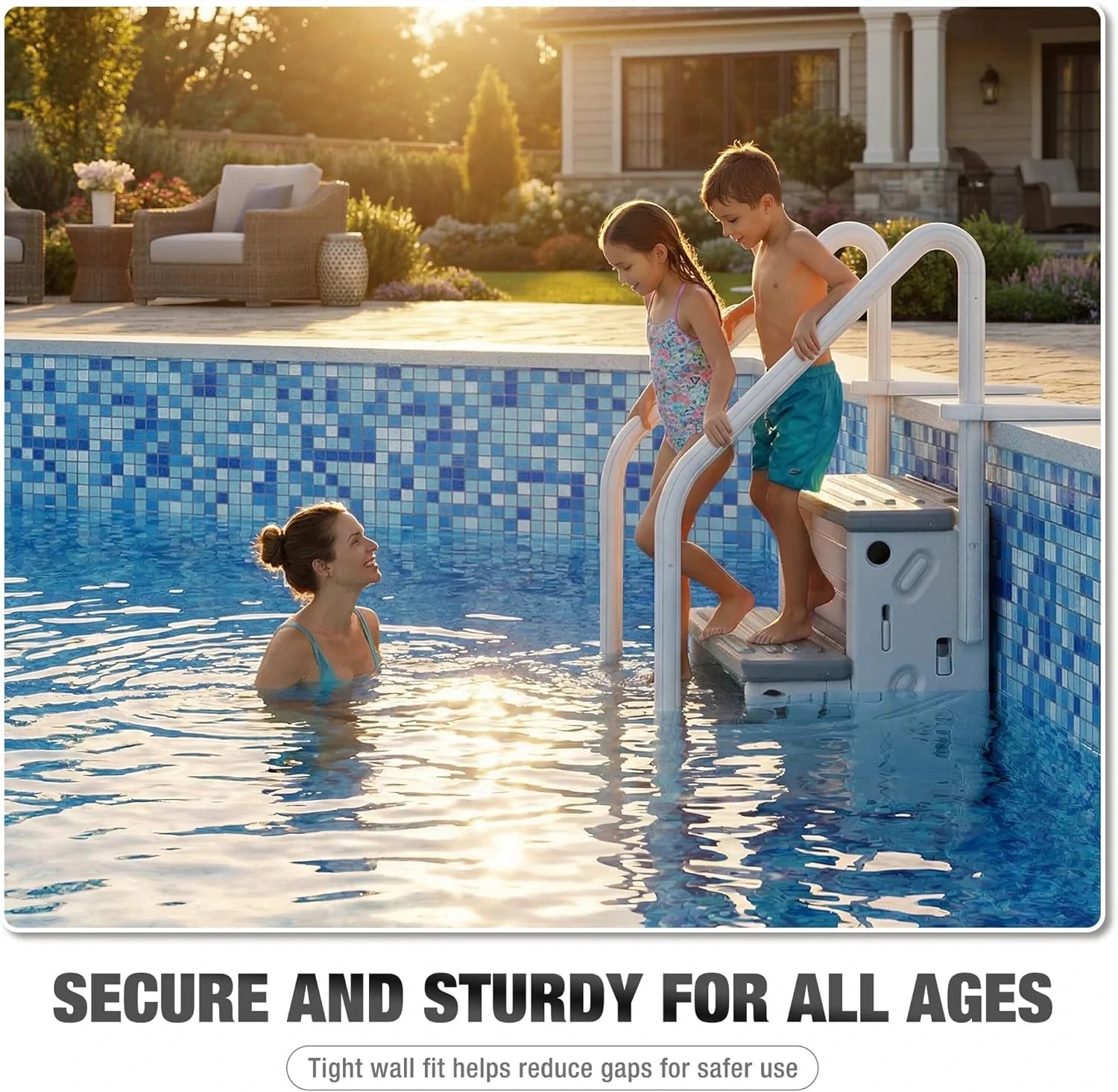 BETISEF Pool Ladder Above Ground, Heavy Duty 4Step Pool Ladder with Dual Handrails and Nonslip Steps, 500 LBS Load Capacity, for 46-58 Inch
