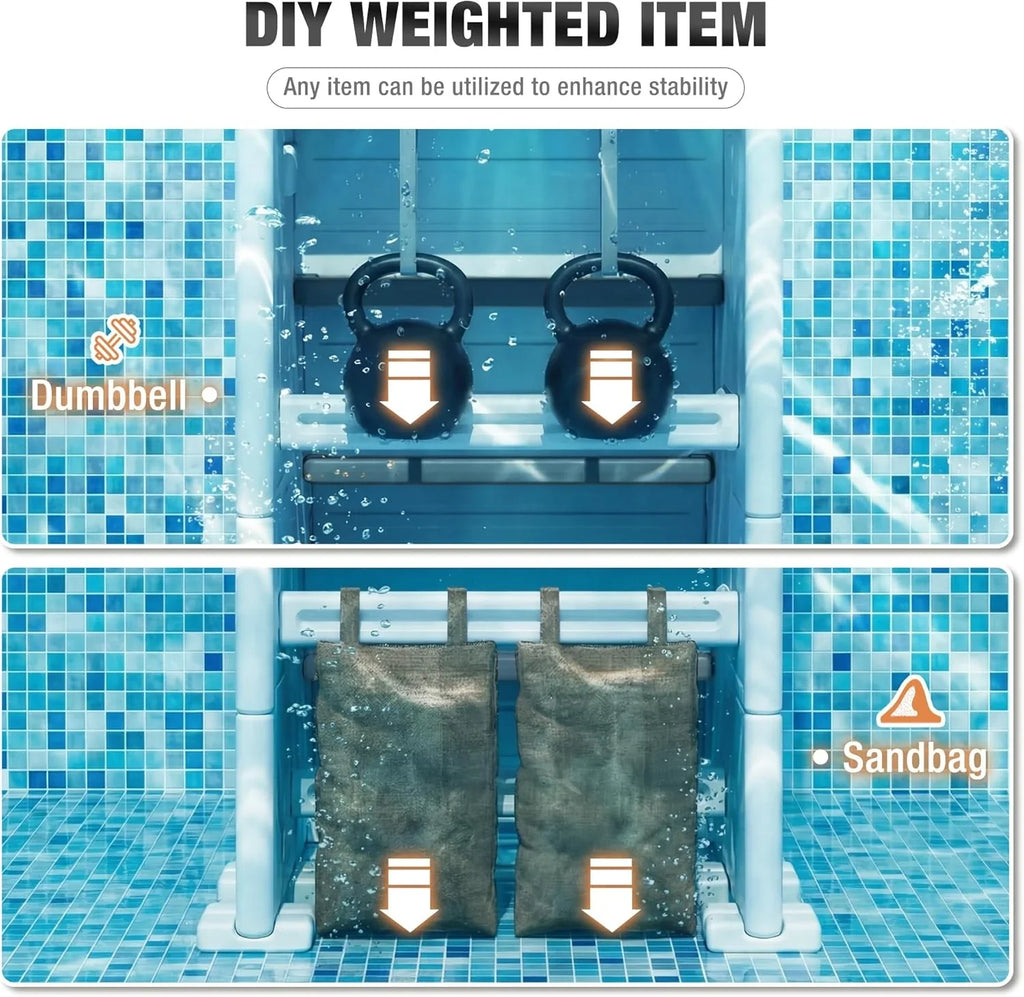 BETISEF Pool Ladder Above Ground, Heavy Duty 4Step Pool Ladder with Dual Handrails and Nonslip Steps, 500 LBS Load Capacity, for 46-58 Inch