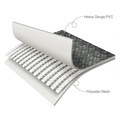 Funsicle Oasis Designer Rectangular Above Ground Pool Set Dark Herringbone Gray