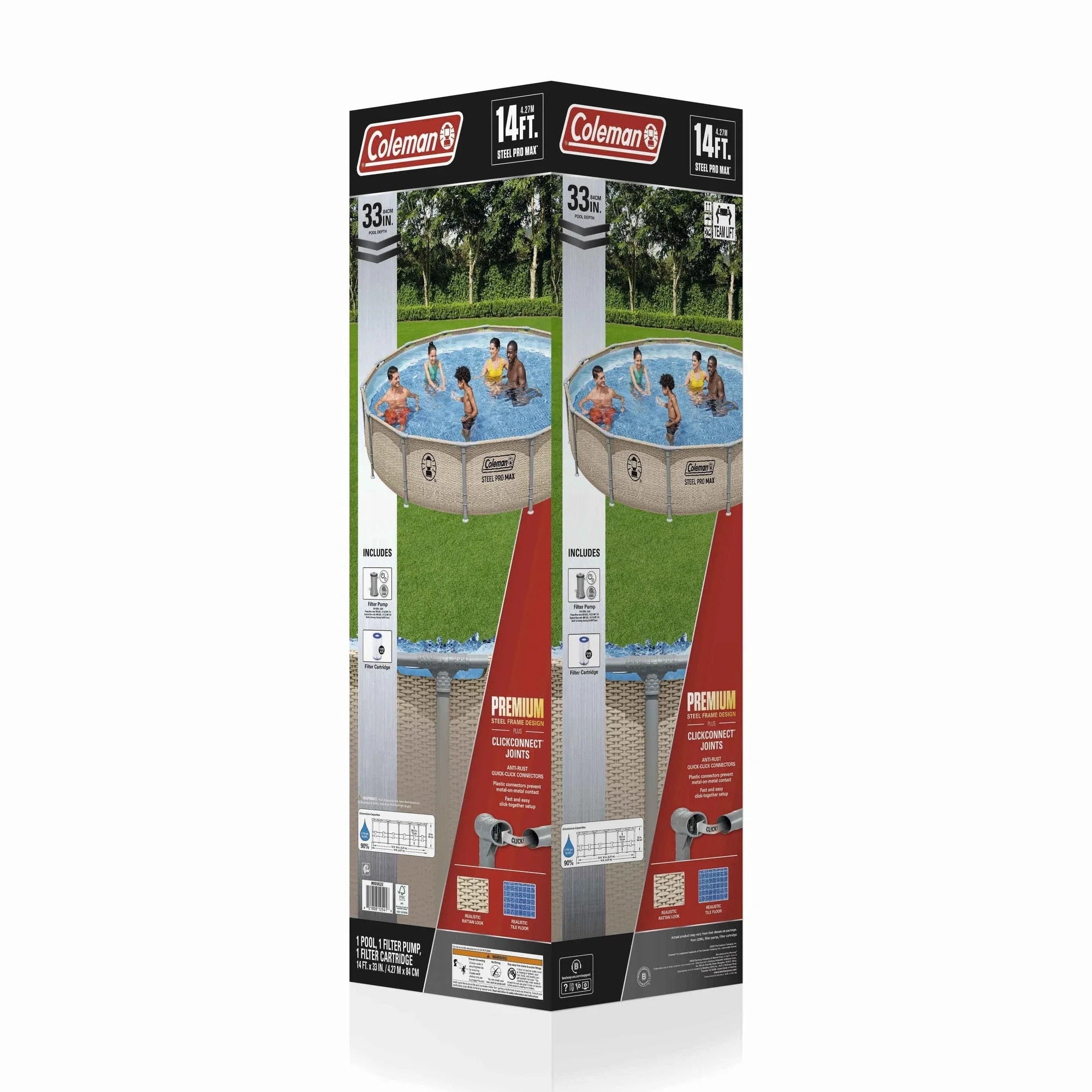 Coleman Steel Pro Max 14' x 33" Round Metal Frame Above Ground Pool Set