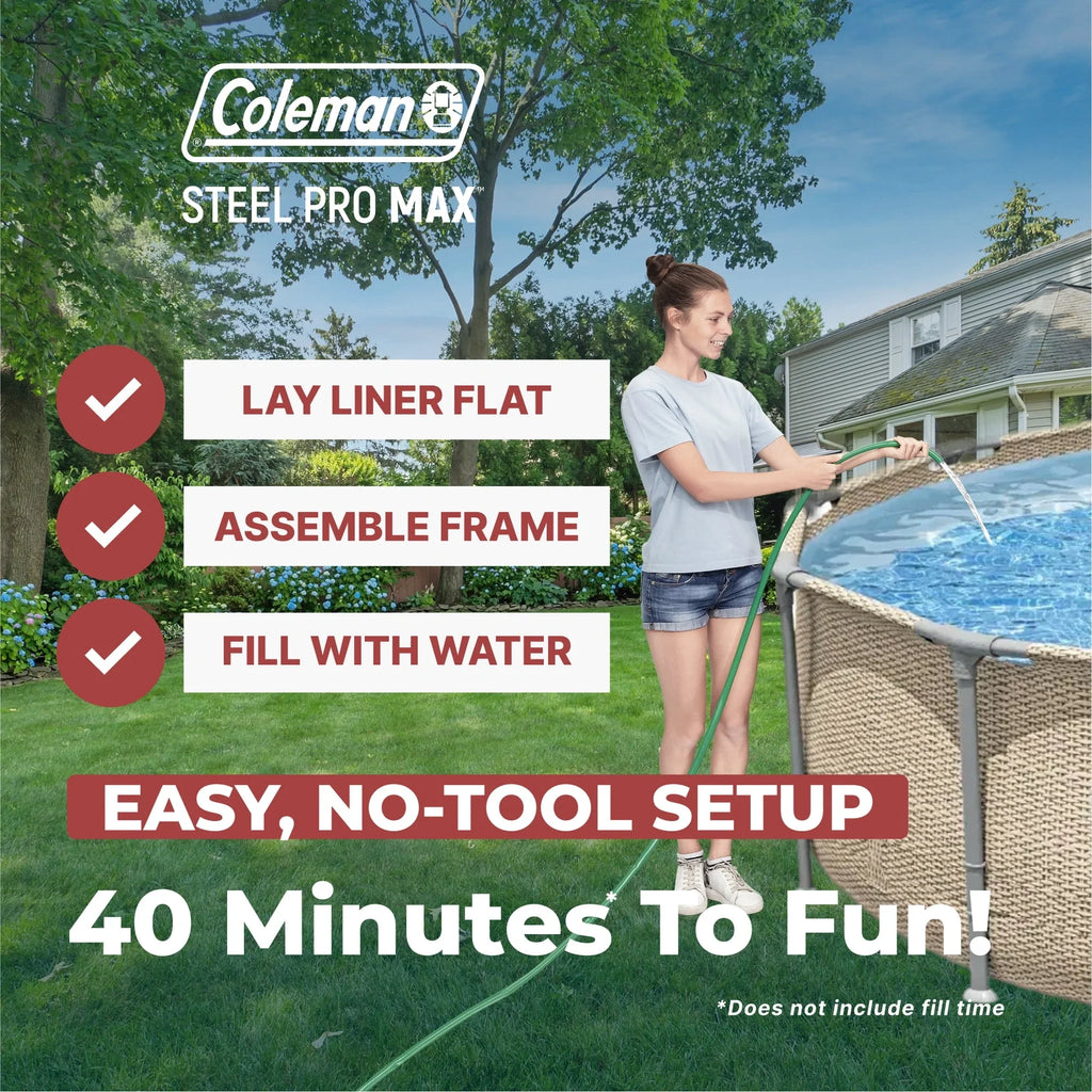 Coleman Steel Pro Max 14' x 33" Round Metal Frame Above Ground Pool Set