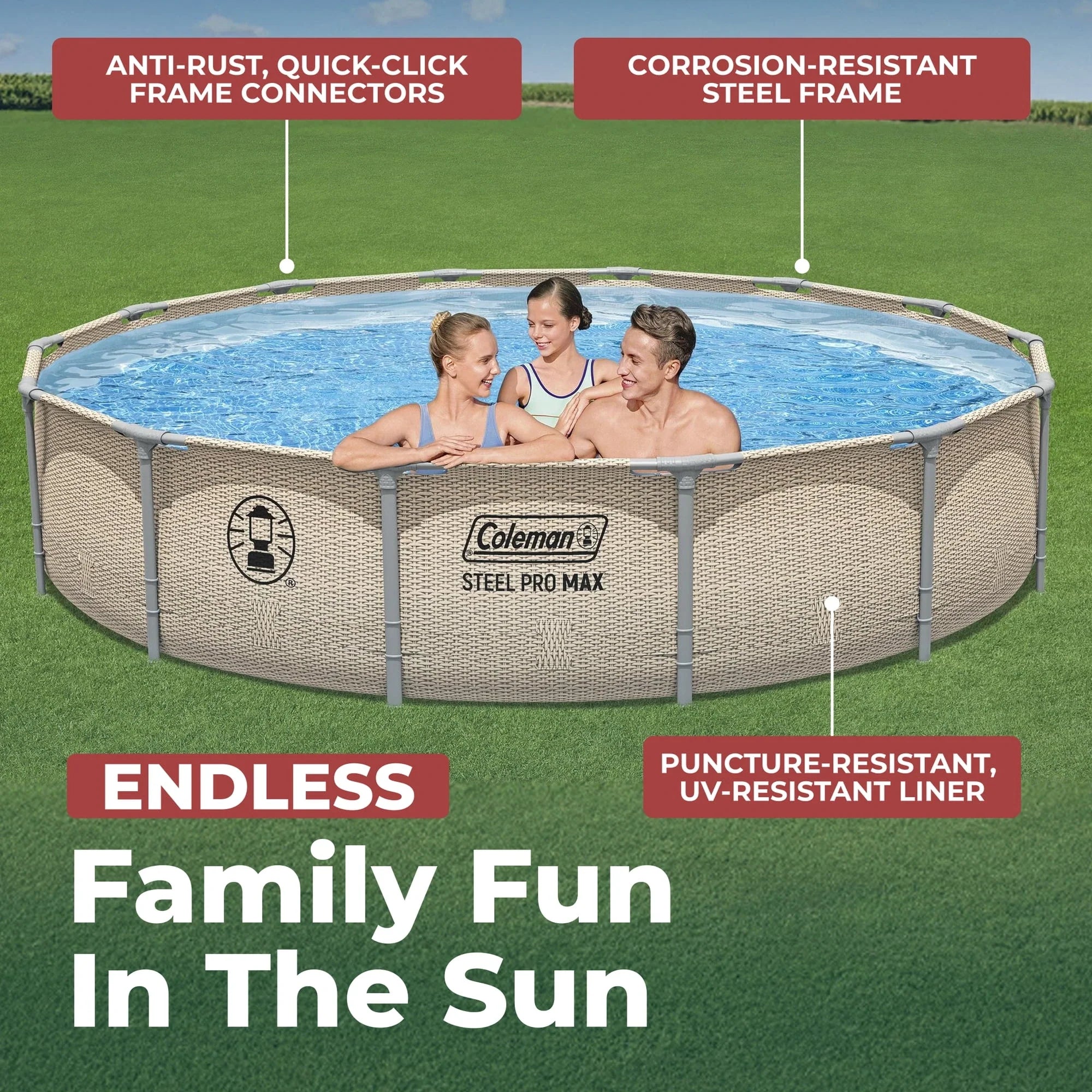 Coleman Steel Pro Max 14' x 33" Round Metal Frame Above Ground Pool Set