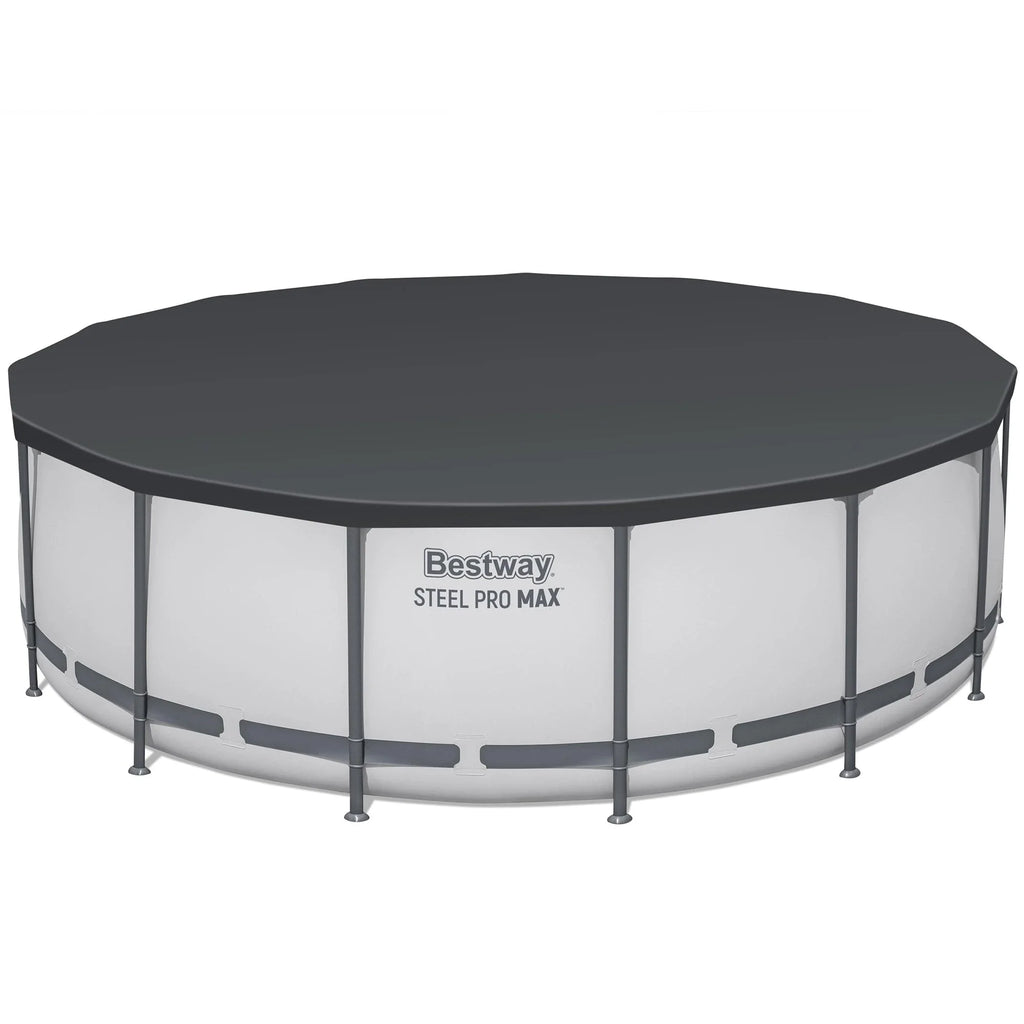 Bestway Steel Pro MAX 15' x 48" Prismatic Stone Pool Set| Durable Construction, Easy Assembly, and All-Inclusive Accessories - above ground pool set with filter pump, ladder, and pool cover