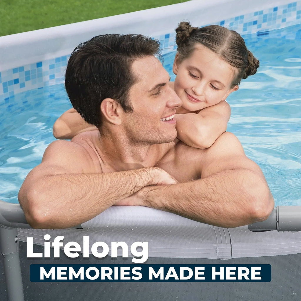 Bestway Steel Pro MAX 14 ft x 8 ft 2 in x 39.5 In, Oval Above Ground Pool Set, Outdoor Frame Swimming Pool