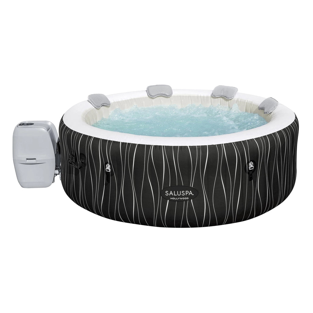 Bestway SaluSpa Hollywood Luxe 4-6 Person Inflatable Hot Tub, Round Energy-Efficient Spa, 77" x 26"