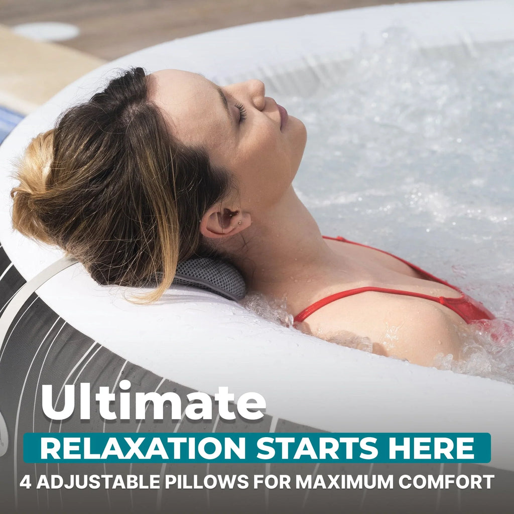 Bestway SaluSpa Hollywood Luxe 4-6 Person Inflatable Hot Tub, Round Energy-Efficient Spa, 77" x 26"