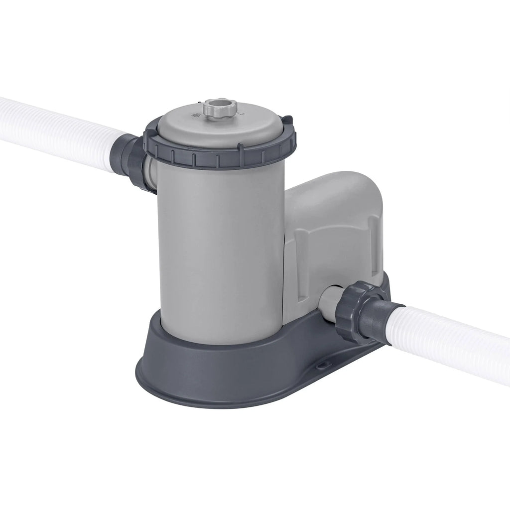 Bestway: Steel Pro MAX - 16' x 48", Grey -Round Above Ground Swimming Pool Set, ClickConnect Frame, Tritech, Filter Pump-Ladder-Cover, 5145 Gal Water