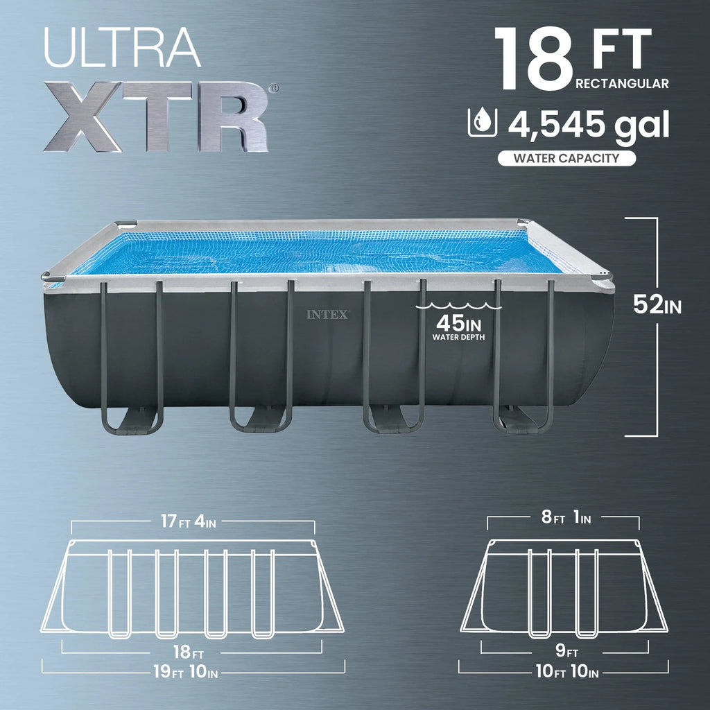 INTEX 18ft x 9ft x 52in Ultra XTR Above Ground Pool and Solar Pool Cover