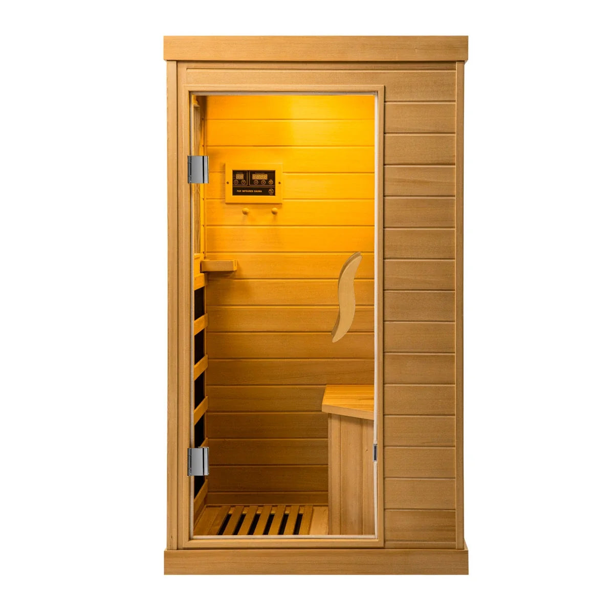 HomeMiYN Far Infrared Wood Sauna Box ,traditional Sauna Room Indoor Home Spa Low-emf Dry Saunas Single Person Spa Canada Hemlock,nature