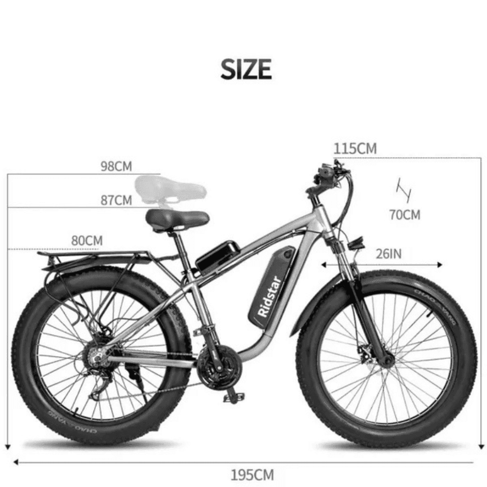 Ridstar E26 Pro Dual Motor 2000W 48V 23AH / E26 1000W 48V 15.6AH E-Bike